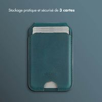 Accezz Porte-cartes MagSafe en cuir vintage avec support - Smokey Green