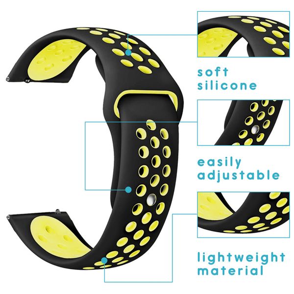 imoshion Bracelet sportif en silicone Garmin Vivoactive 4L - Noir / Jaune