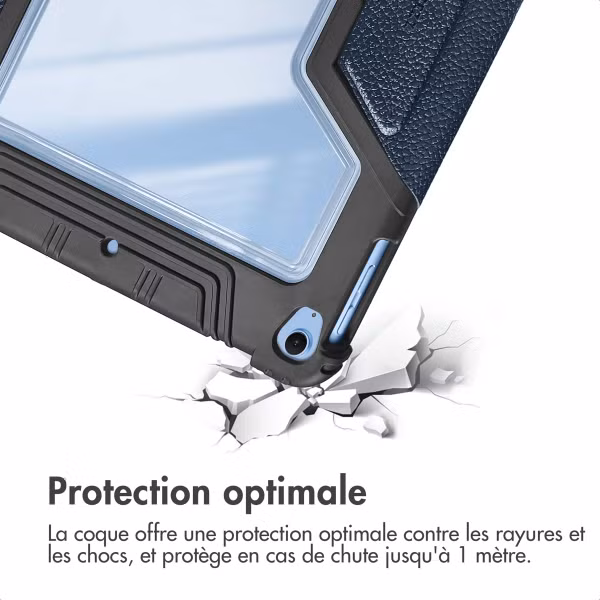 Accezz Coque tablette Rugged Trifold Apple iPad 11 (2025) 11 pouces A16 / iPad 10 (2022) 10.9 pouces - Bleu foncé