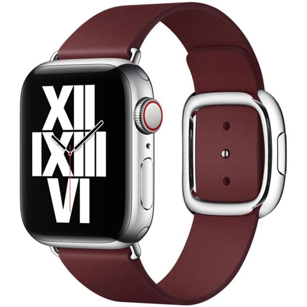 Apple Leather Band Modern Buckle Apple Watch Series 1 á 9 / SE (38/40/41 mm) | Series 10 (42 mm) - Taille S - Garnet