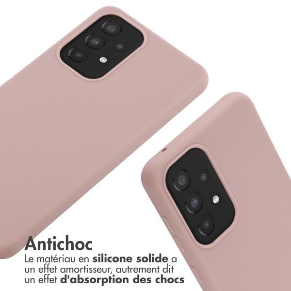 imoshion Coque en silicone avec cordon Samsung Galaxy A33 - Sand Pink