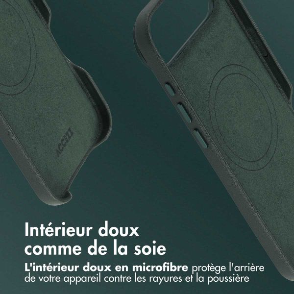 Accezz Coque arrière en cuir avec MagSafe Apple iPhone Air - Cedar Green