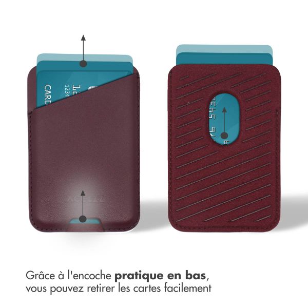 Accezz Porte-cartes en cuir - Compatible avec MagSafe et Qi2 - Heath Purple