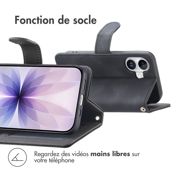 imoshion Etui de télephone portefeuille avec cordon Apple iPhone 17 - Noir