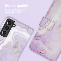 imoshion Étui de télephone portefeuille Design Samsung Galaxy S21 FE - Purple Marble