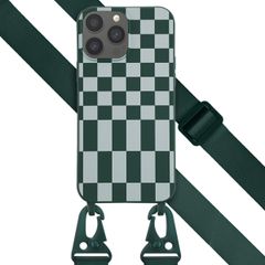 Selencia Coque design en silicone avec cordon amovible Apple iPhone 13 Pro Max - Irregular Check Green