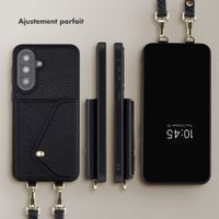 Selencia Coque de télephone Sera avec cordon et porte-cartes enveloppe Samsung Galaxy A37 (5G) - Noir