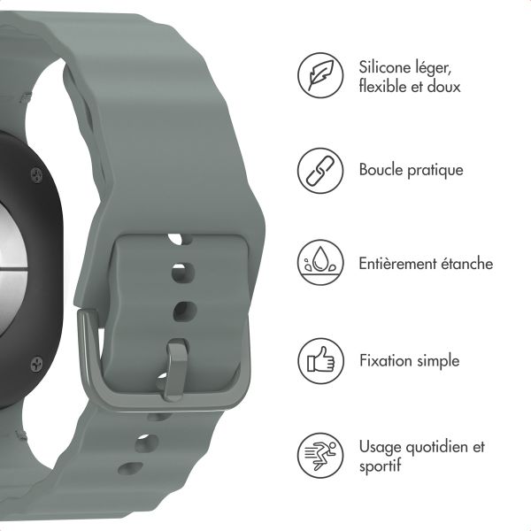imoshion Bracelet Wave en silicone Samsung Galaxy Watch 8 (40/44mm) / Classic (46mm) - Gris foncé
