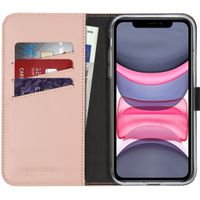 Selencia Étui de téléphone en cuir véritable Apple iPhone 11 - Rose