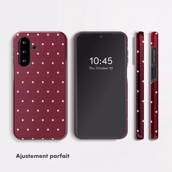Selencia Coque arrière Vivid Samsung Galaxy A17 (5G) / (4G) - Happy Dots Burgundy