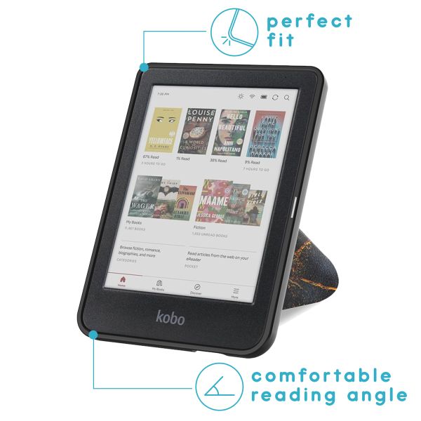 imoshion Étui de liseuse portefeuille design Pliable Kobo Clara Colour / BW - Black Marble