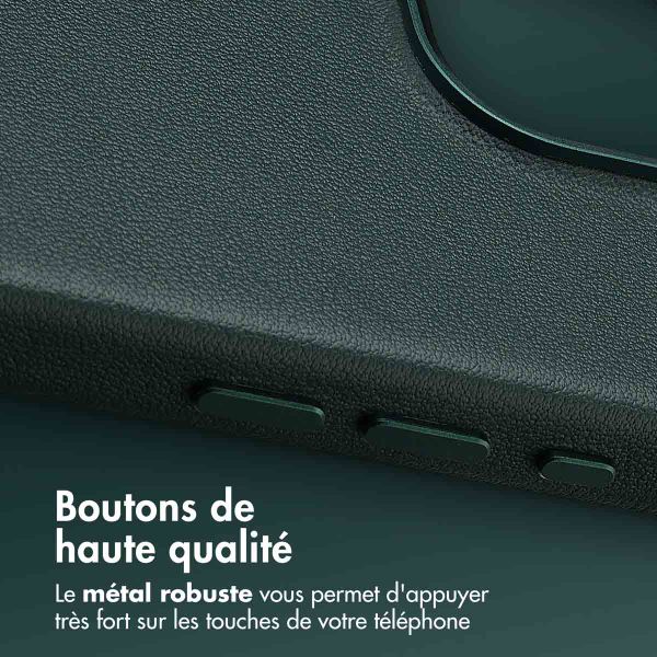 Accezz Coque arrière en cuir avec MagSafe Apple iPhone 16 Pro - Cedar Green