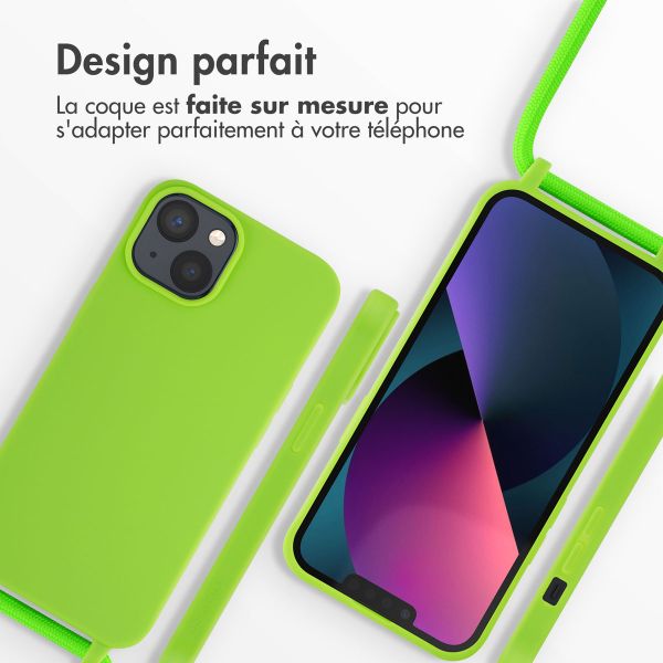 imoshion ﻿Coque en silicone avec cordon iPhone 14 - Vert Fluo