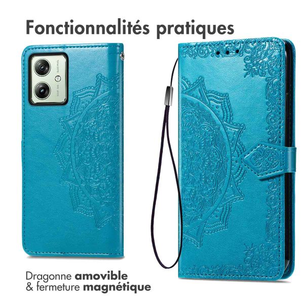 imoshion Etui de téléphone portefeuille Mandala Motorola Moto G54 - Turquoise