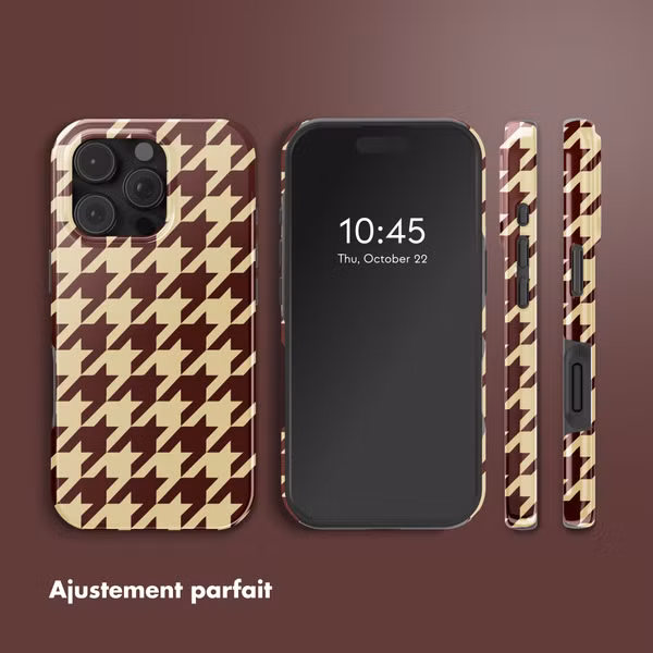 Selencia Coque arrière Vivid avec MagSafe Apple iPhone 16 Pro - Pied-de-Poule