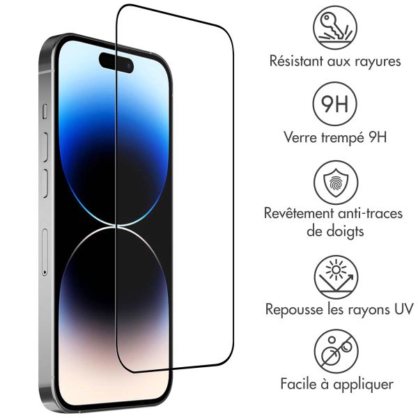 Accezz Protection d'écran en verre trempé Full Cover iPhone 15 Pro