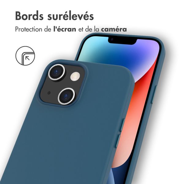 Accezz Leather Backcover avec MagSafe Apple iPhone 14 Plus - Bleu foncé