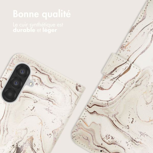 imoshion Étui de télephone portefeuille Design Samsung Galaxy A26 - Sandy Marble