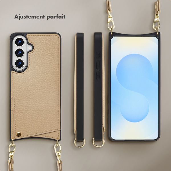Selencia Coque de télephone Nova avec cordon et porte-cartes Samsung Galaxy S26 Plus - Beige