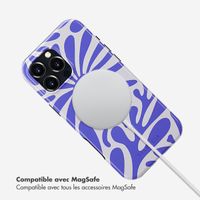 Selencia Coque arrière Vivid Tough avec MagSafe iPhone 16 Pro Max - Modern Bloom Sapphire Blue