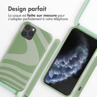 imoshion Coque design en silicone avec cordon Apple iPhone 11 Pro - Retro Green