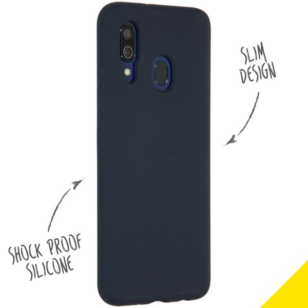 Accezz Coque Liquid Silicone Samsung Galaxy A40 - Bleu