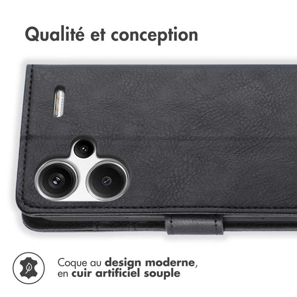 imoshion Étui de téléphone portefeuille Luxe Xiaomi Redmi Note 13 Pro Plus (5G) - Noir