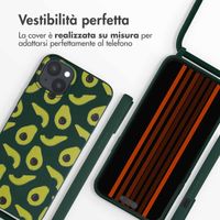 imoshion Coque design en silicone avec cordon Apple iPhone 15 Plus - Avocado Green