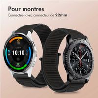 imoshion Bracelet en nylon avec fermeture velcro - Connexion universelle 22 mm - Noir