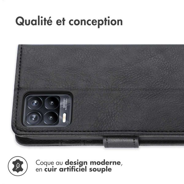 imoshion Étui de téléphone portefeuille Luxe Realme 8 (Pro) - Noir