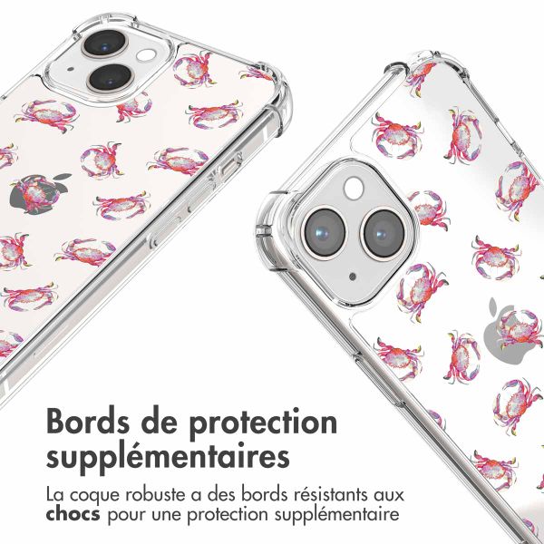 imoshion Coque Design avec cordon Apple iPhone 13 - Crab Watercolor