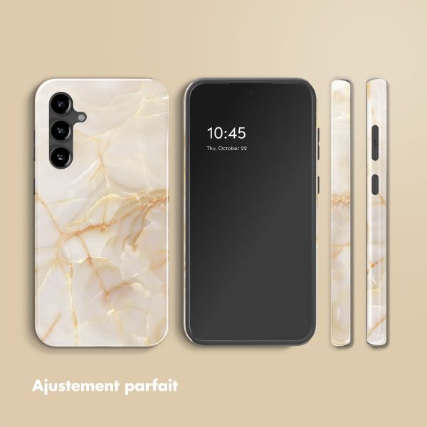 Selencia Coque arrière Vivid Samsung Galaxy S23 FE - Golden Beige Marble