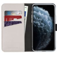 Selencia Étui de téléphone portefeuille en cuir véritable iPhone 11 Pro - Greige