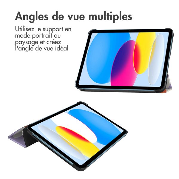 imoshion Coque tablette Design Trifold Apple iPad 11 (2025) 11 pouces A16 / iPad 10 (2022) 10.9 pouces - Flowers Distance