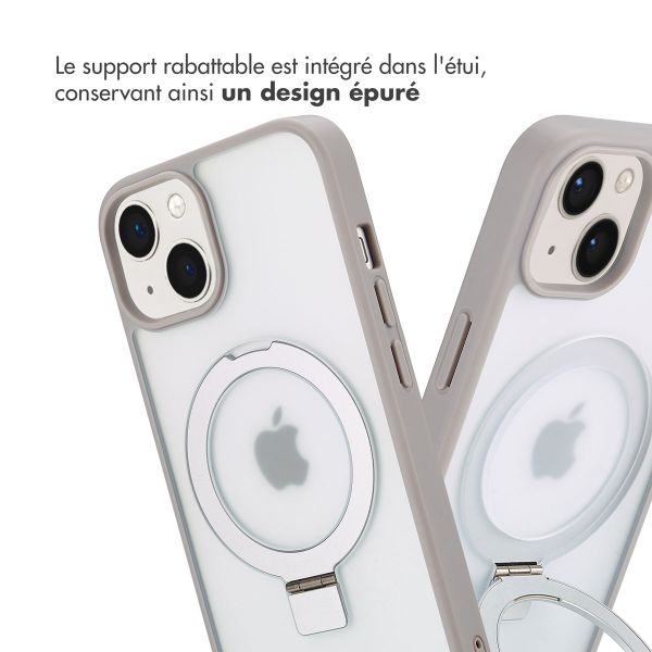 Accezz Coque Ring Stand avec MagSafe iPhone 14 - Grey