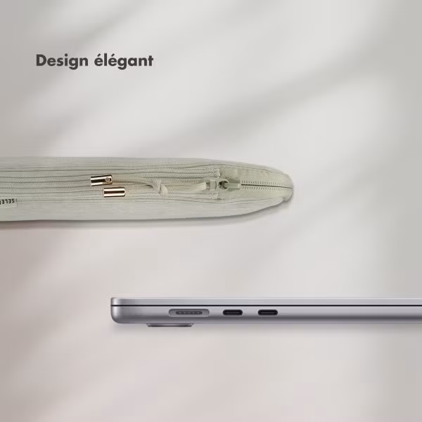 Selencia Pochette ordinateur Corduroy 15-16 pouces - Pistache Cream