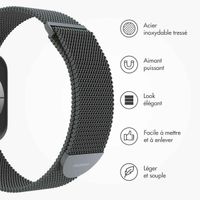 imoshion Bracelet magnétique milanais Apple Watch Series 1 - 9 / SE (38/40/41 mm) | Series 10 / 11 (42 mm) - Taille M - Space Grey