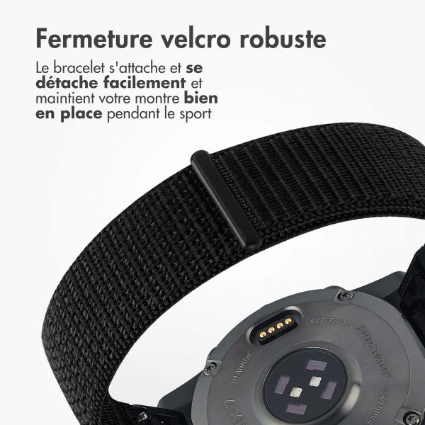 imoshion Bracelet QuickFit® en nylon  - Connexion Garmin 20 mm - Taille L/XL - Noir