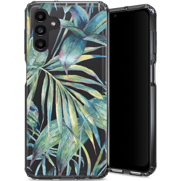 Selencia Coque très protectrice Zarya Fashion Samsung Galaxy A13 (4G) - Green Jungle Leaves