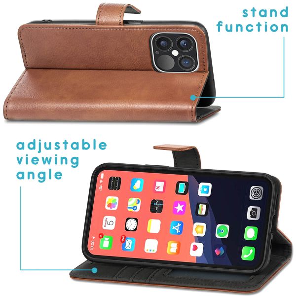 imoshion Étui de téléphone portefeuille Luxe Apple iPhone 13 Pro - brun