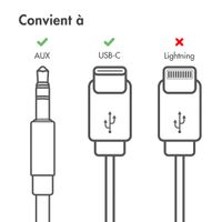 imoshion ﻿Câble AUX - Câble audio 3,5 mm / Jack vers USB-C - Mâle vers USB-C - 1 mètre - Noir