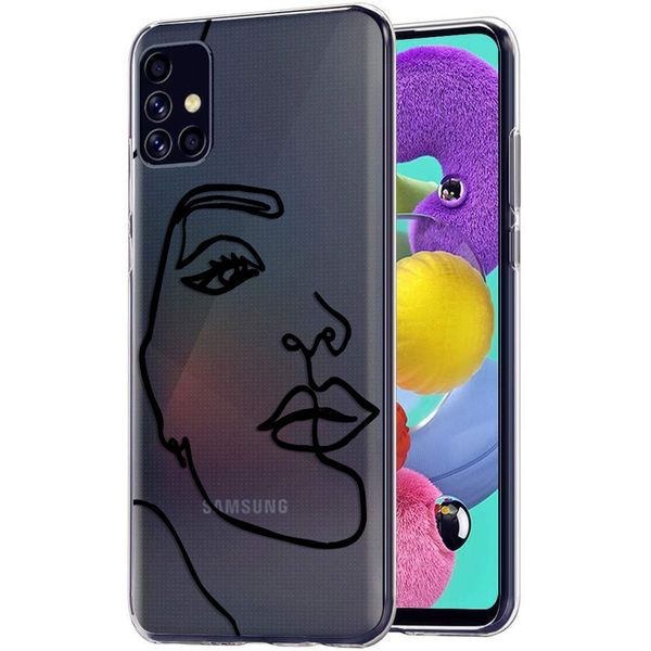 imoshion Coque Design Samsung Galaxy A51 - Visage abstrait - Noir