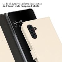 Selencia Étui portefeuille en cuir véritable Samsung Galaxy A13 (5G) / A04s - Greige