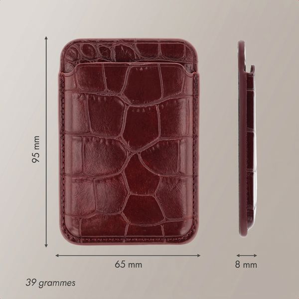 Selencia Porte-cartes Croco avec MagSafe - Burgundy