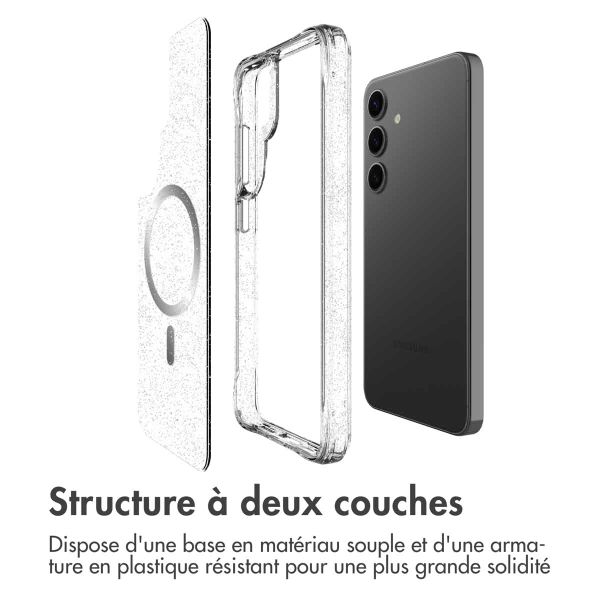 imoshion Coque Pailletée avec MagSafe Samsung Galaxy S24 - Argent