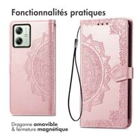 imoshion Etui de téléphone portefeuille Mandala Motorola Moto G54 - Rose Dorée