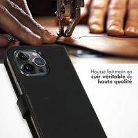 Selencia Étui portefeuille en cuir véritable Apple iPhone 15 Pro Max - Noir