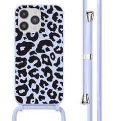 imoshion Coque design en silicone avec cordon Apple iPhone 14 Pro Max - Animal Lila
