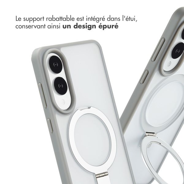 Accezz Coque Ring Stand avec MagSafe Samsung Galaxy S25 Edge - Gris