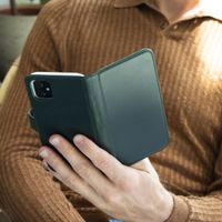 Selencia Étui portefeuille en cuir véritable Samsung Galaxy S21 - Vert